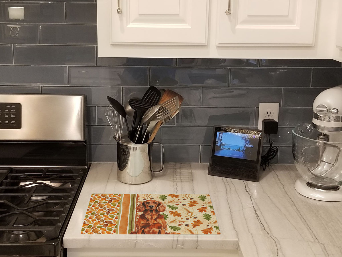 Caroline's Treasures Irish Setter Heirloom Fall Glass Cutting Board