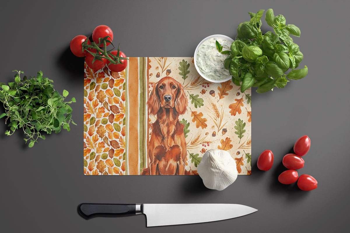 Caroline's Treasures Irish Setter Heirloom Fall Glass Cutting Board