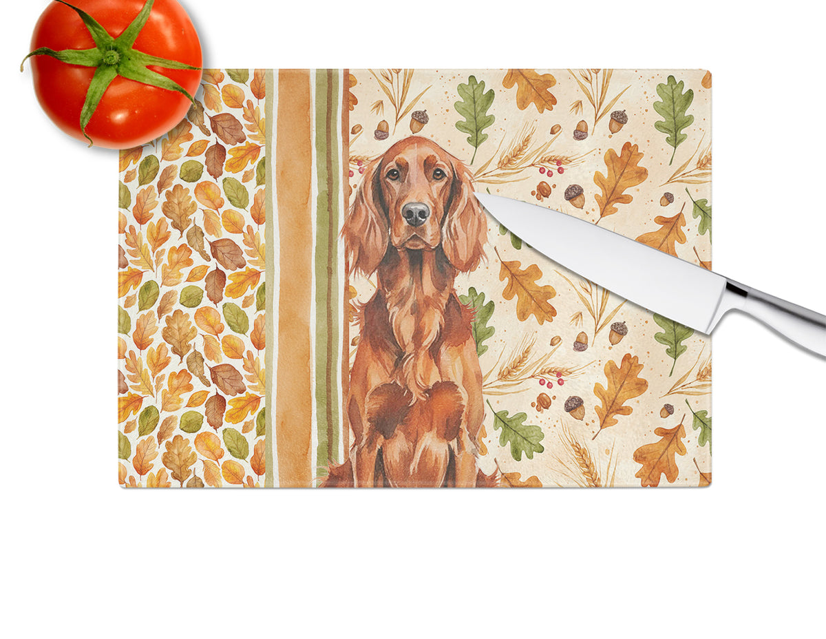 Caroline's Treasures Irish Setter Heirloom Fall Glass Cutting Board