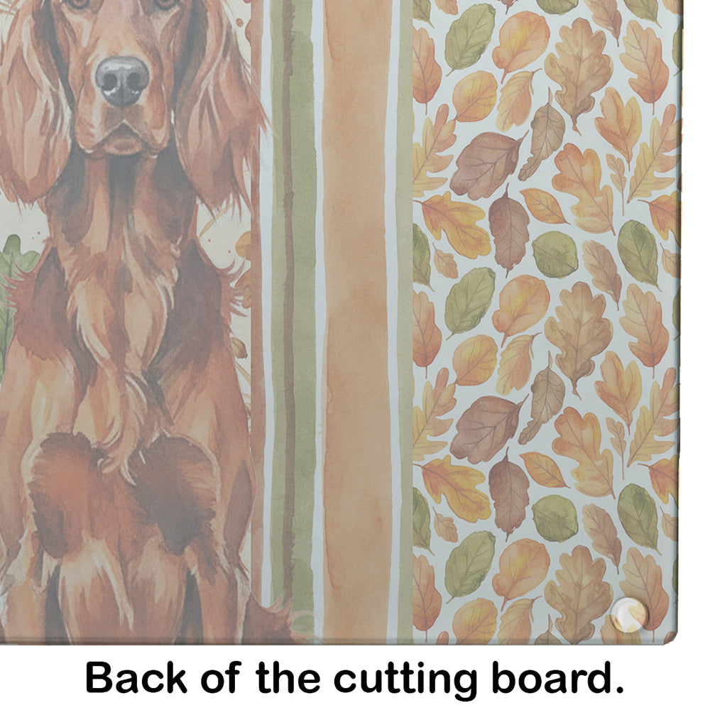 Caroline's Treasures Irish Setter Heirloom Fall Glass Cutting Board
