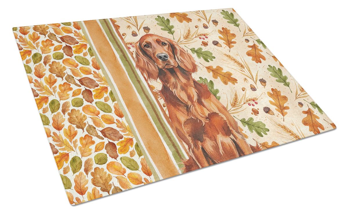 Caroline's Treasures Irish Setter Heirloom Fall Glass Cutting Board