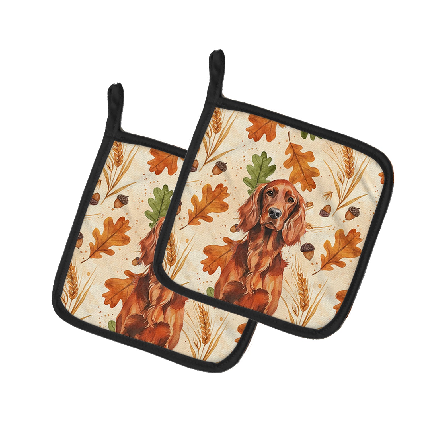 Caroline's Treasures Irish Setter Heirloom Fall Pair of Pot Holders