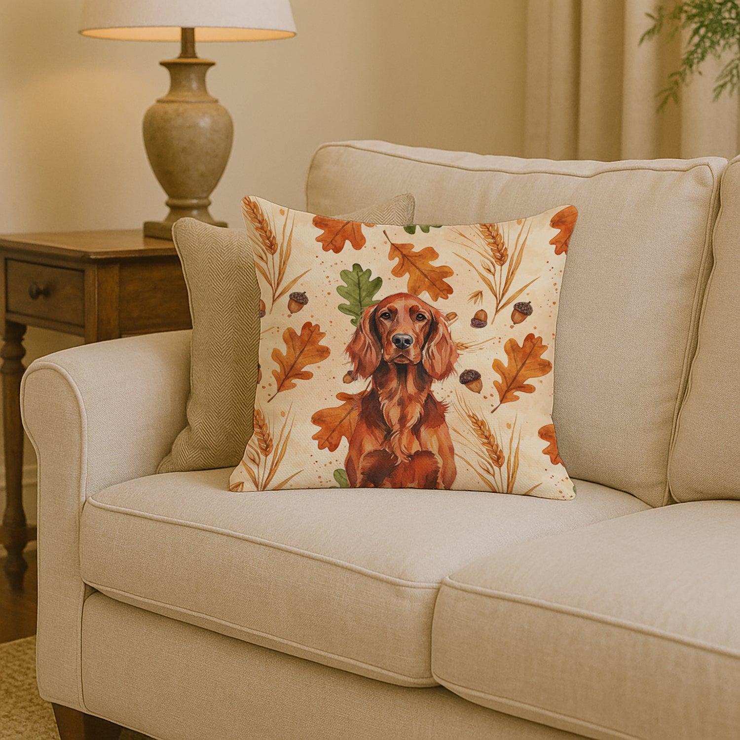 Caroline's Treasures Irish Setter Heirloom Fall Throw Pillow