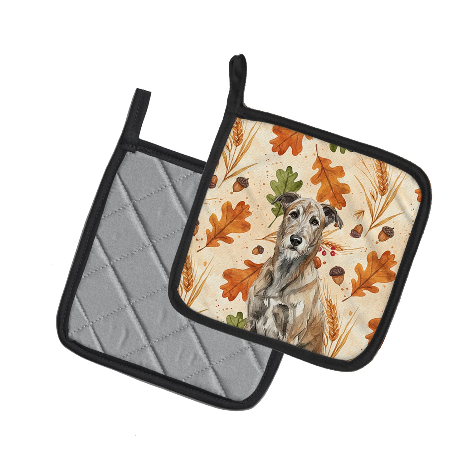 Caroline's Treasures Brindle Irish Wolfhound Heirloom Fall Pair of Pot Holders