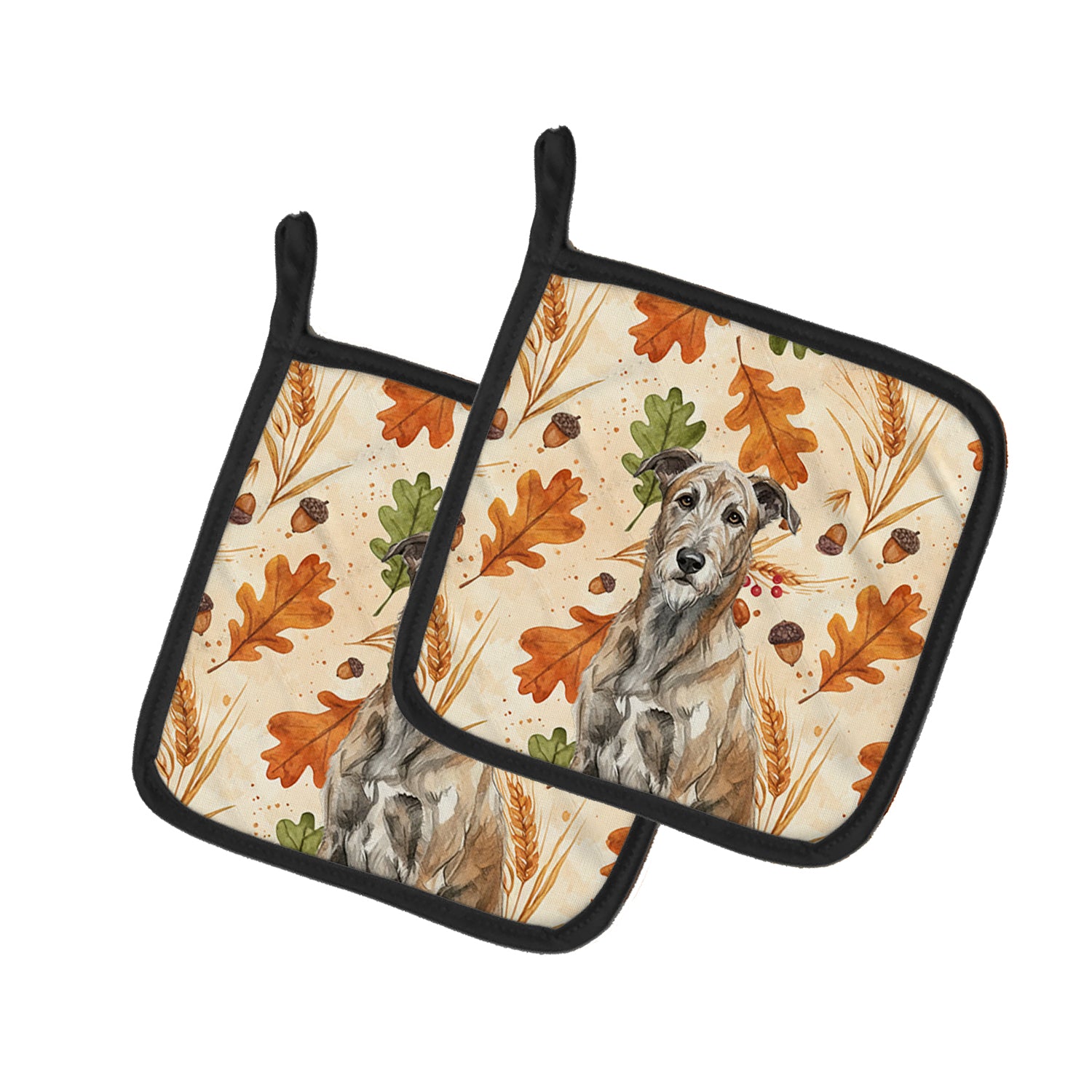 Caroline's Treasures Brindle Irish Wolfhound Heirloom Fall Pair of Pot Holders