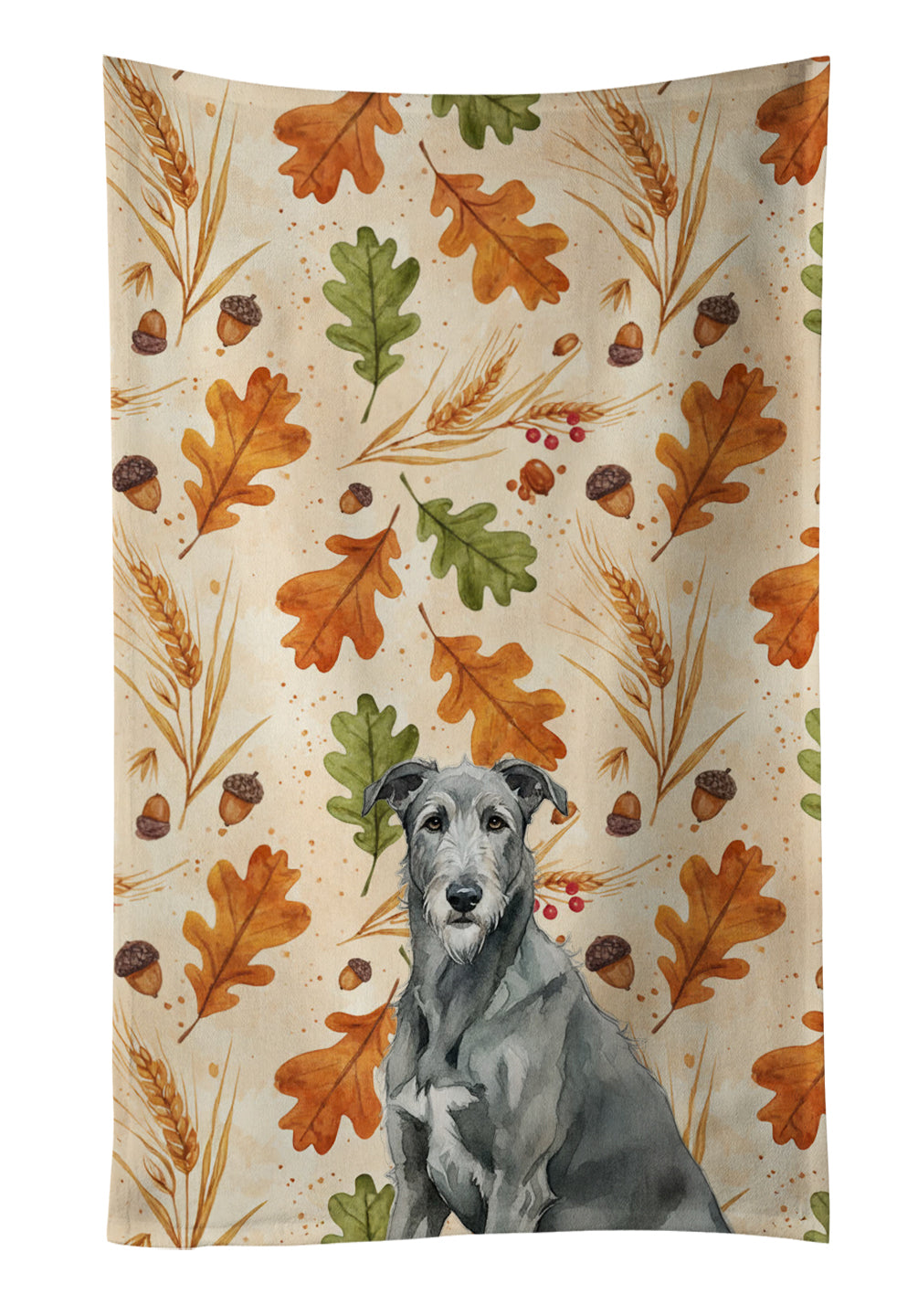 Caroline's Treasures Gray Irish Wolfhound Heirloom Fall Kitchen Towel