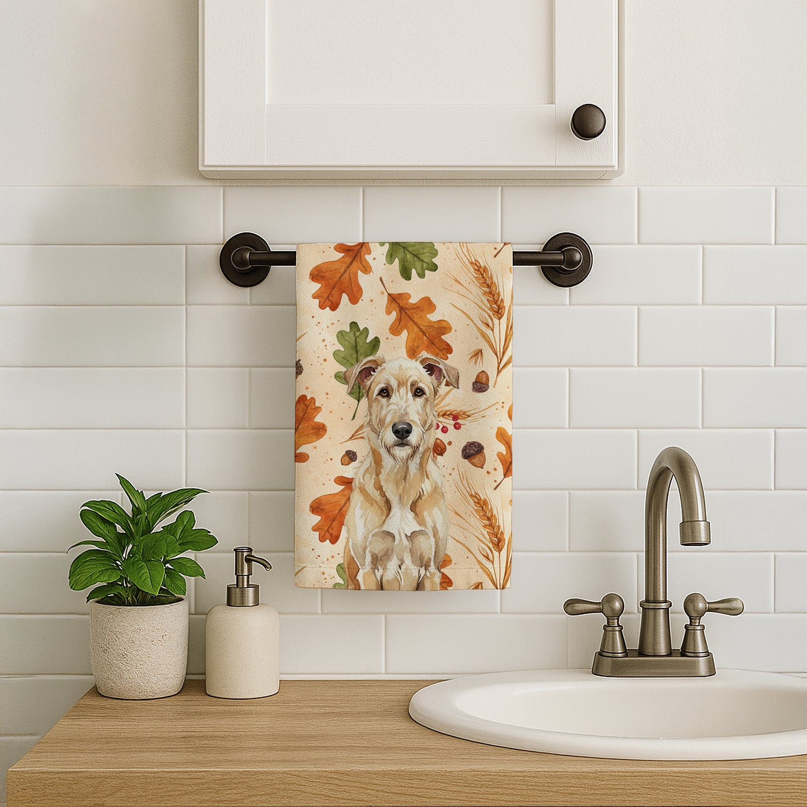 Caroline's Treasures Wheaten Irish Wolfhound Heirloom Fall Kitchen Towel