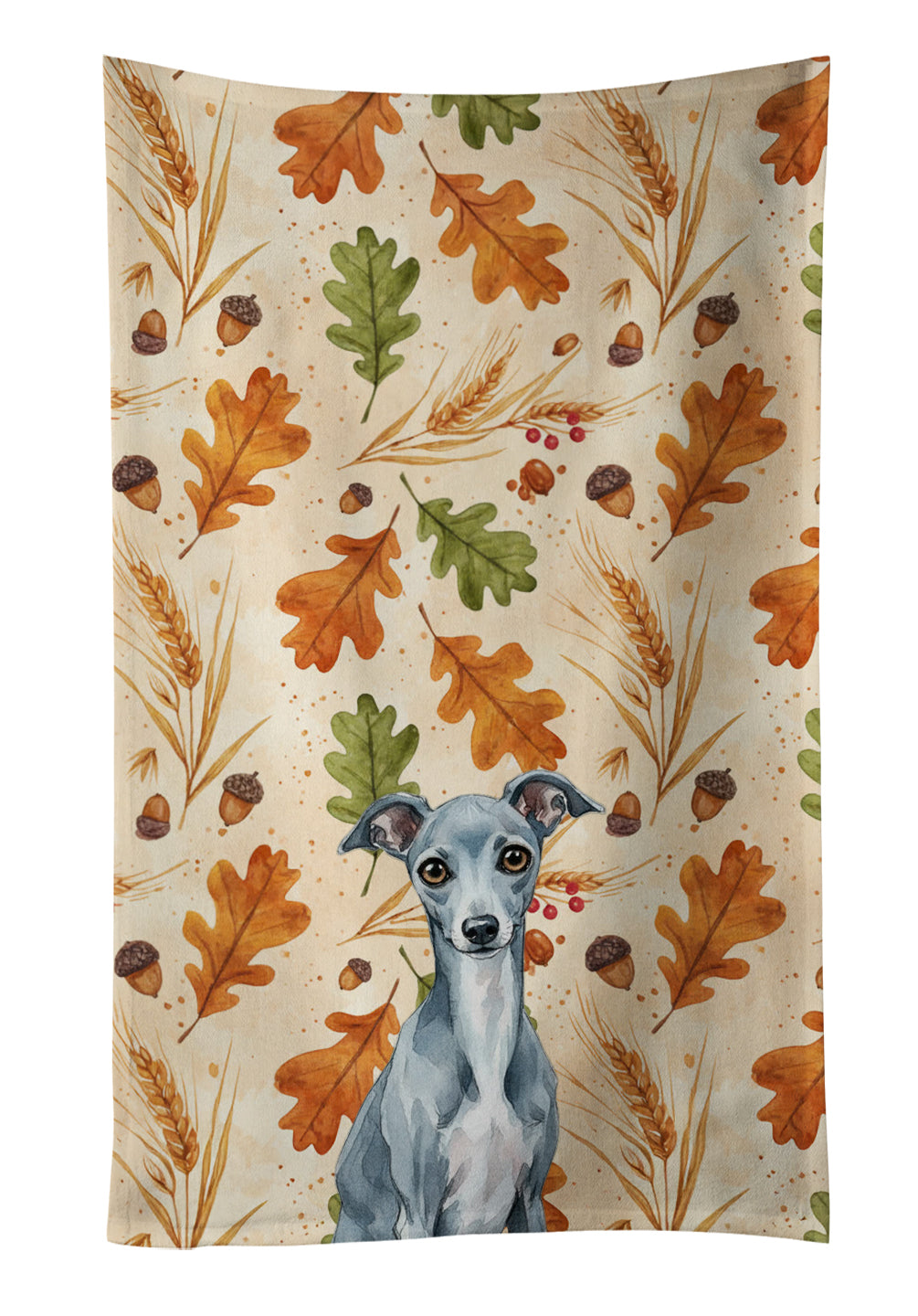 Caroline's Treasures Blue Italian Greyhound Heirloom Fall Kitchen Towel