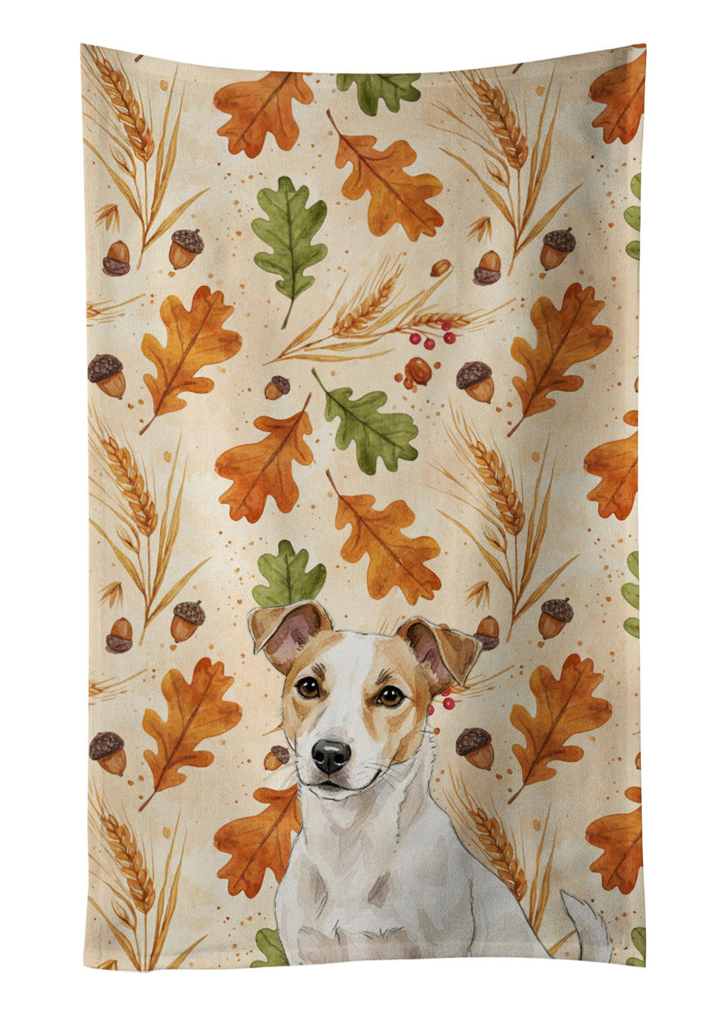 Caroline's Treasures White and Tan Jack Russell Terrier Heirloom Fall Kitchen Towel