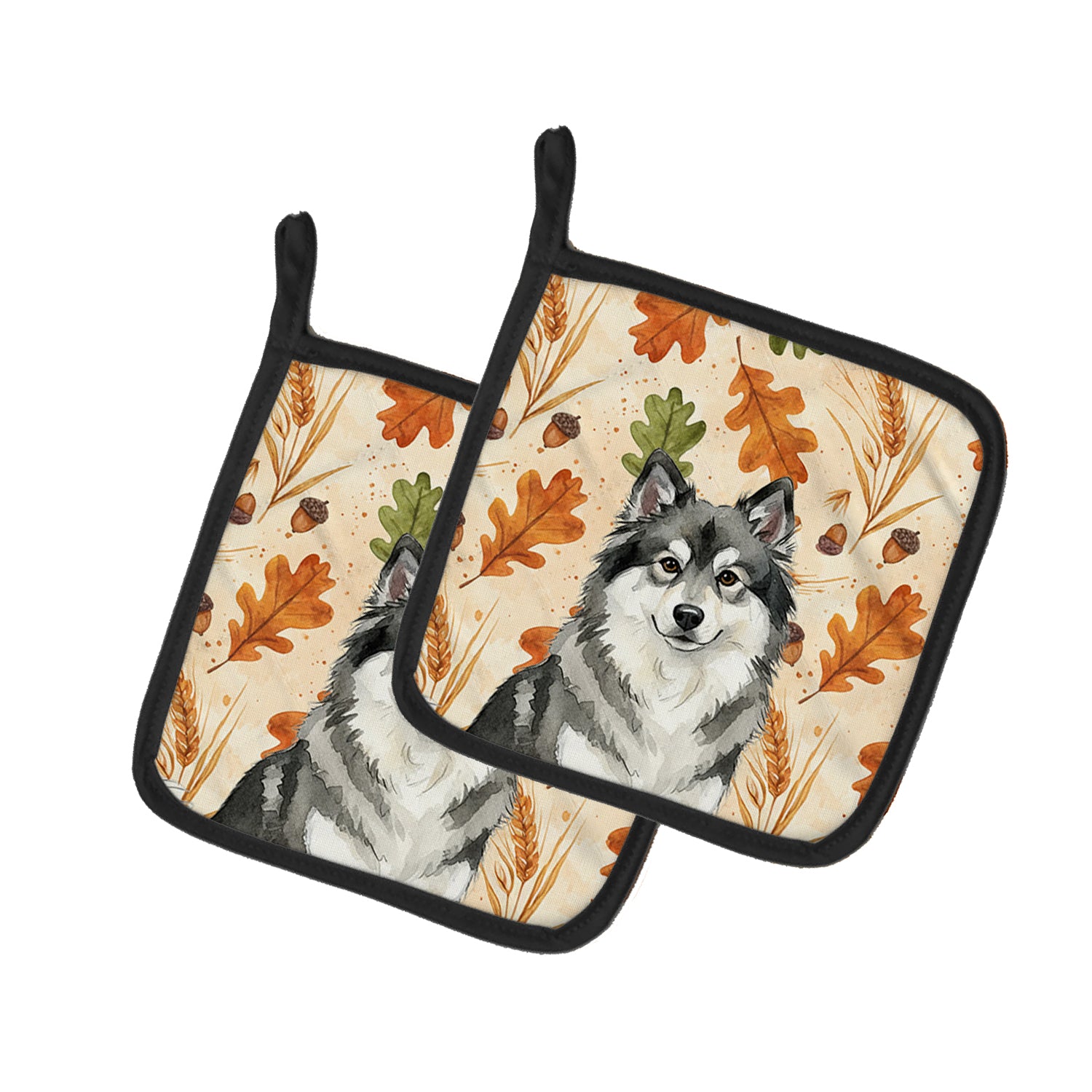 Caroline's Treasures Keeshond Heirloom Fall Pair of Pot Holders