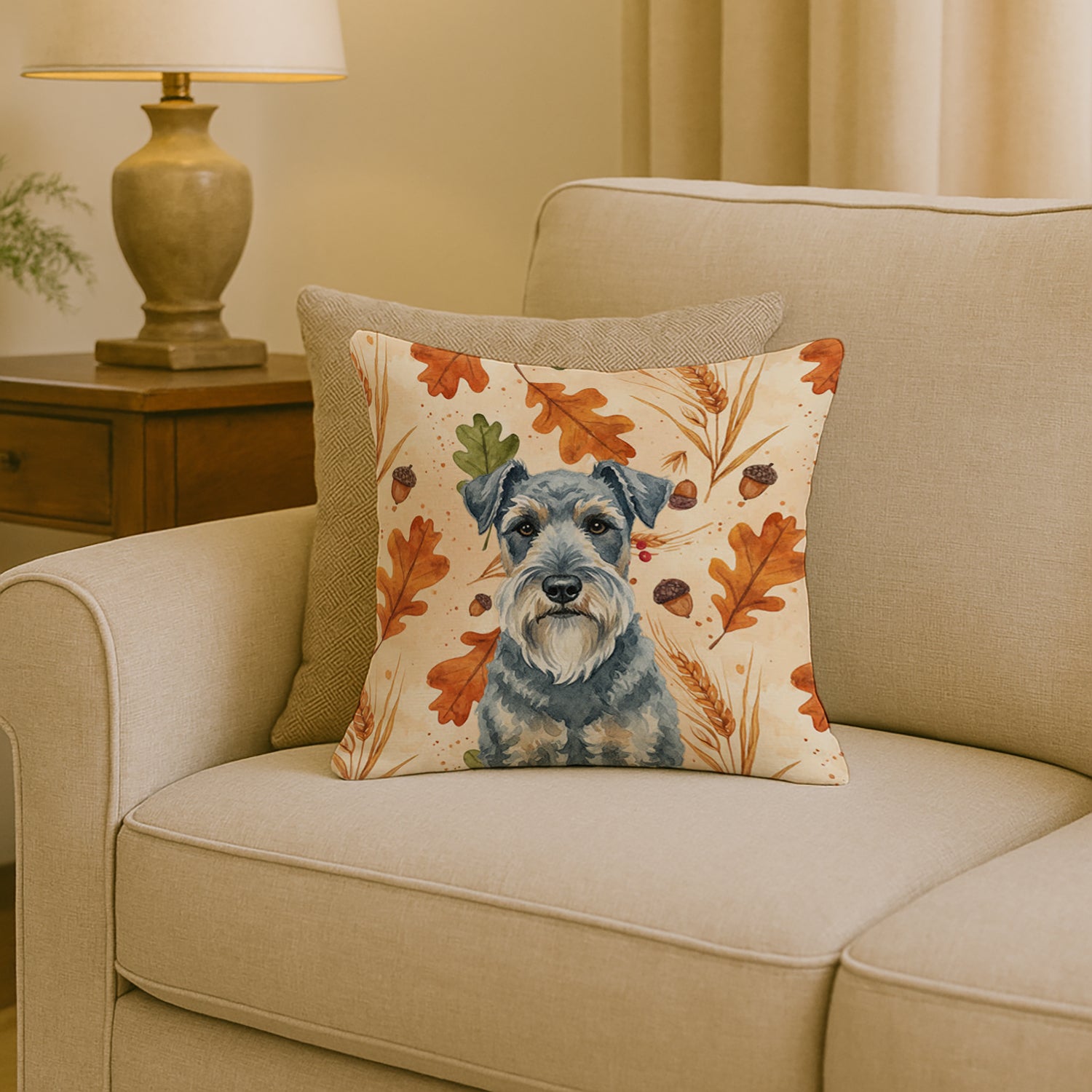 Caroline's Treasures Kerry Blue Terrier Heirloom Fall Throw Pillow