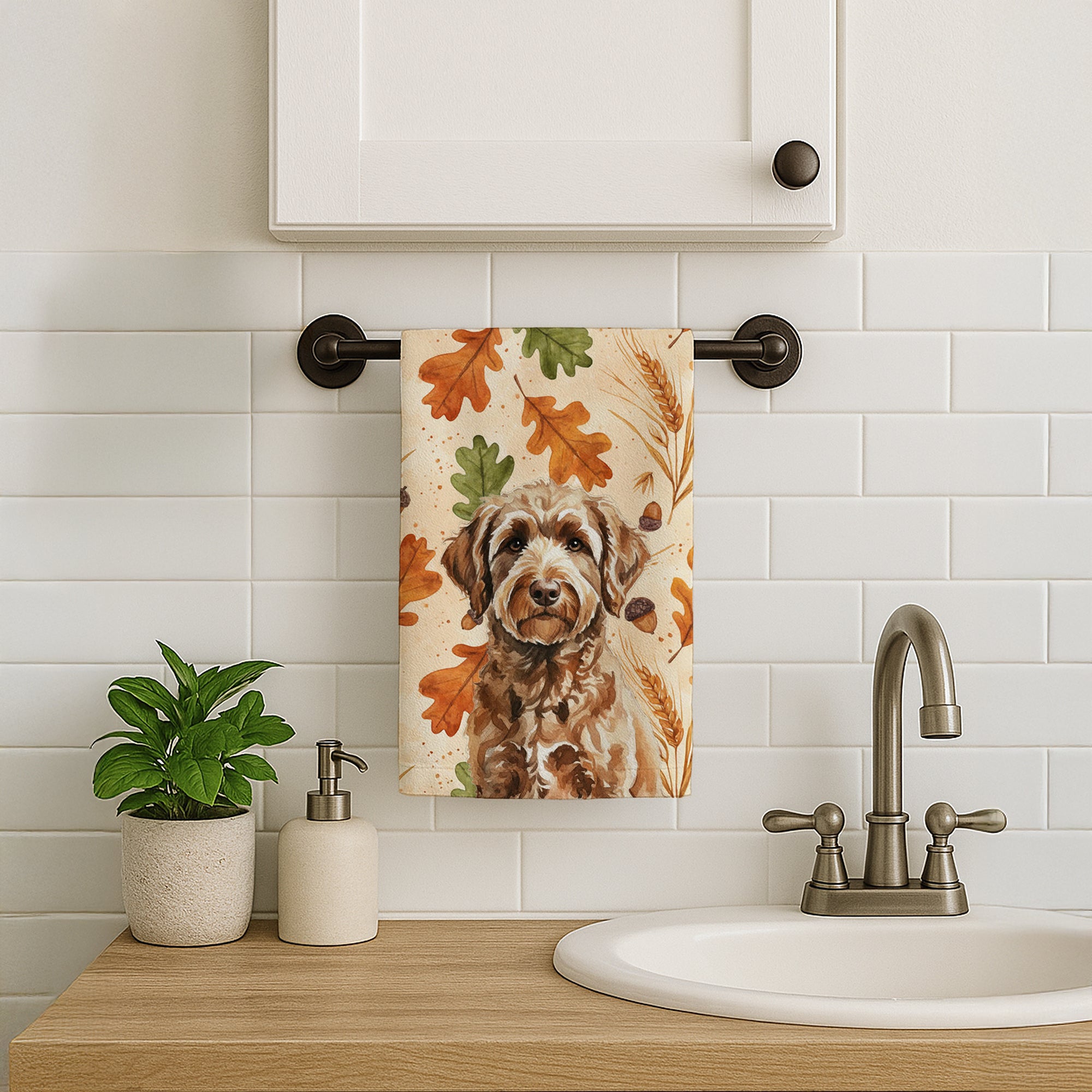 Caroline's Treasures Chocolate Labradoodle Heirloom Fall Kitchen Towel