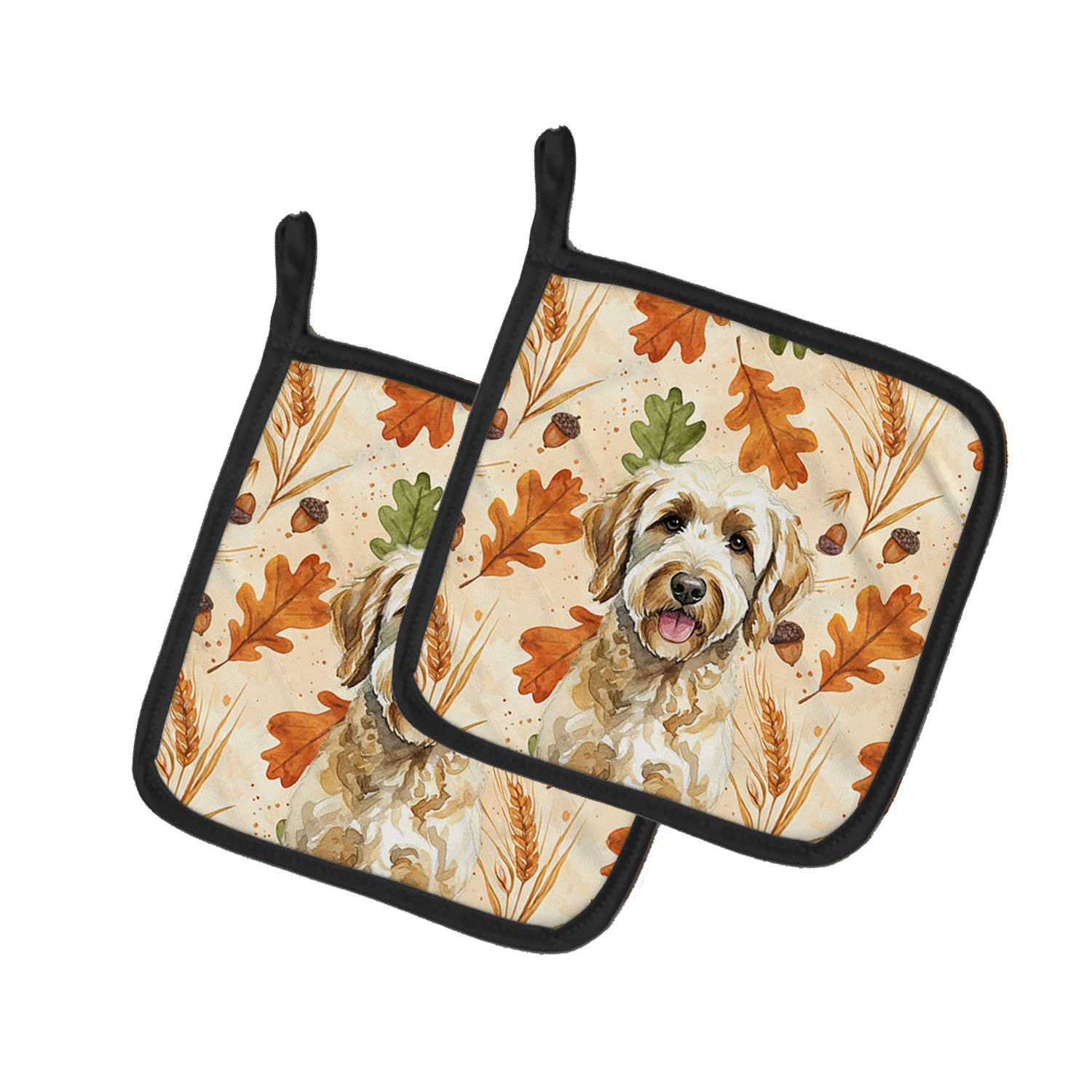 Caroline's Treasures Labradoodle Heirloom Fall Pair of Pot Holders