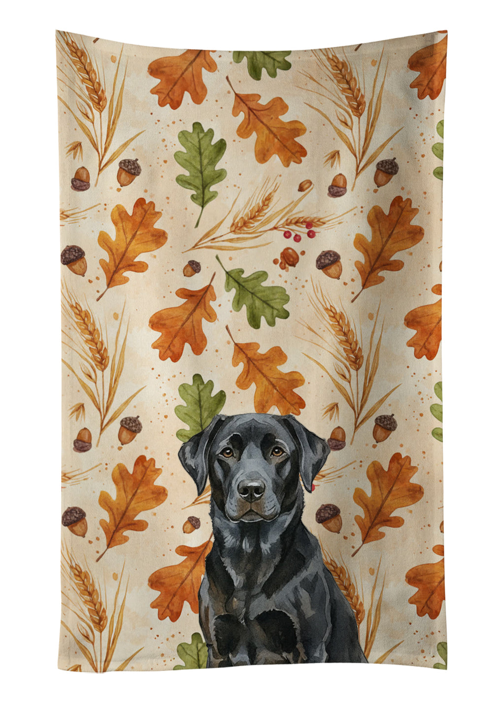 Caroline's Treasures Black Labrador Retriever Heirloom Fall Kitchen Towel