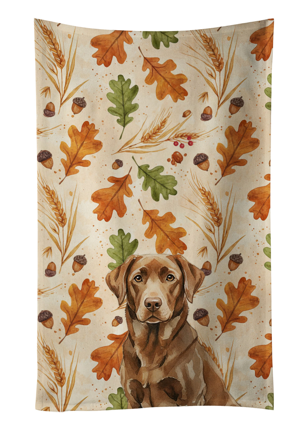 Caroline's Treasures Chocolate Labrador Retriever Heirloom Fall Kitchen Towel
