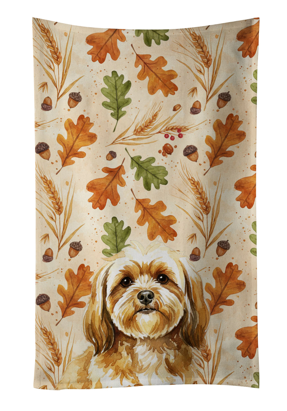 Caroline's Treasures Gold Lhasa Apso Heirloom Fall Kitchen Towel