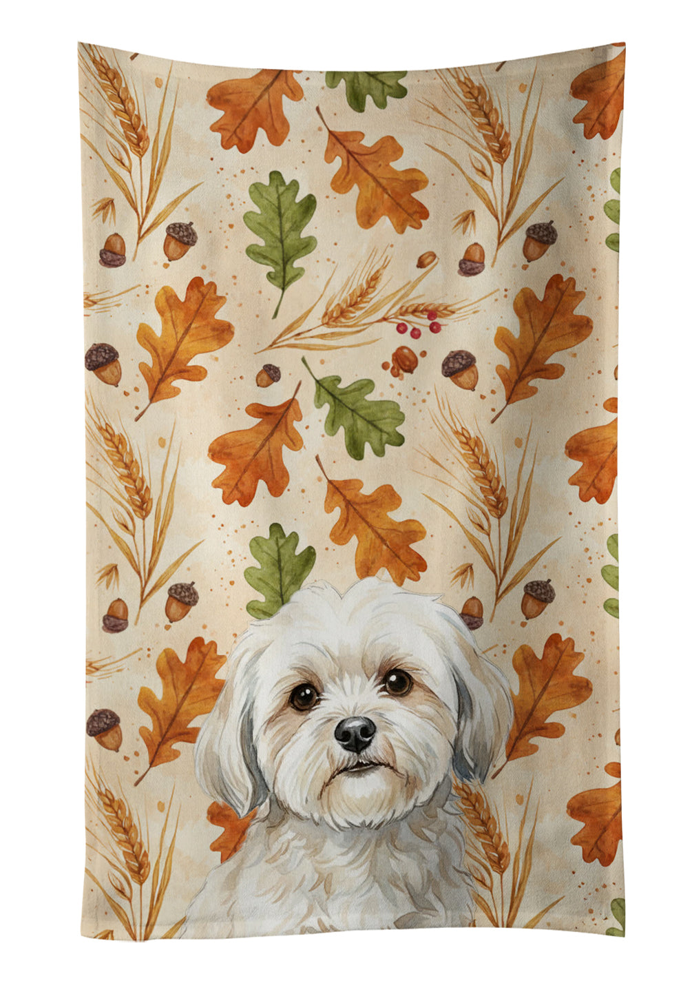 Caroline's Treasures White Lhasa Apso Heirloom Fall Kitchen Towel