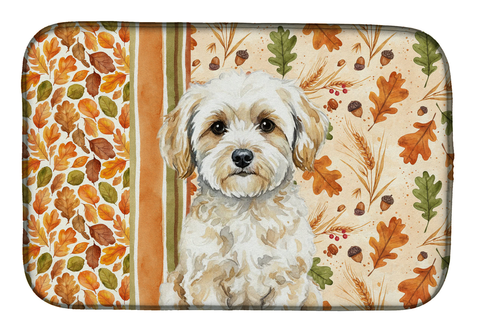 Caroline's Treasures Maltipoo Heirloom Fall Dish Drying Mat