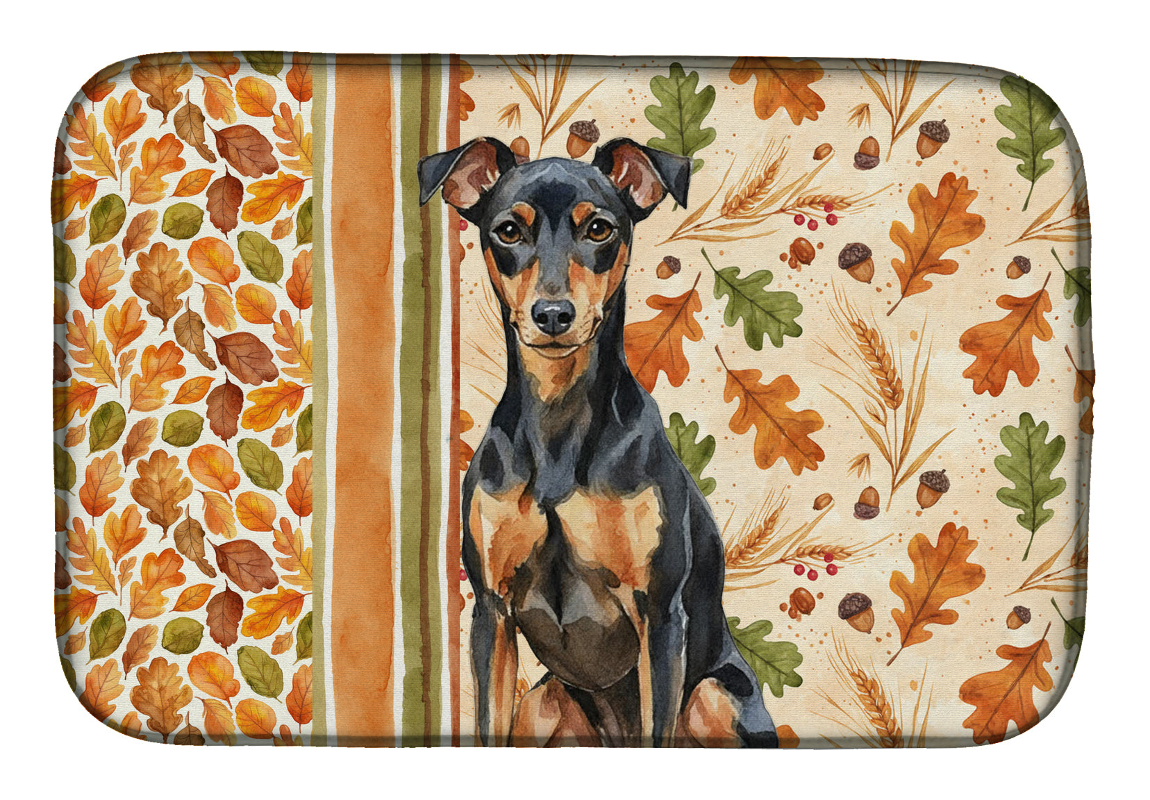Caroline's Treasures Manchester Terrier Heirloom Fall Dish Drying Mat
