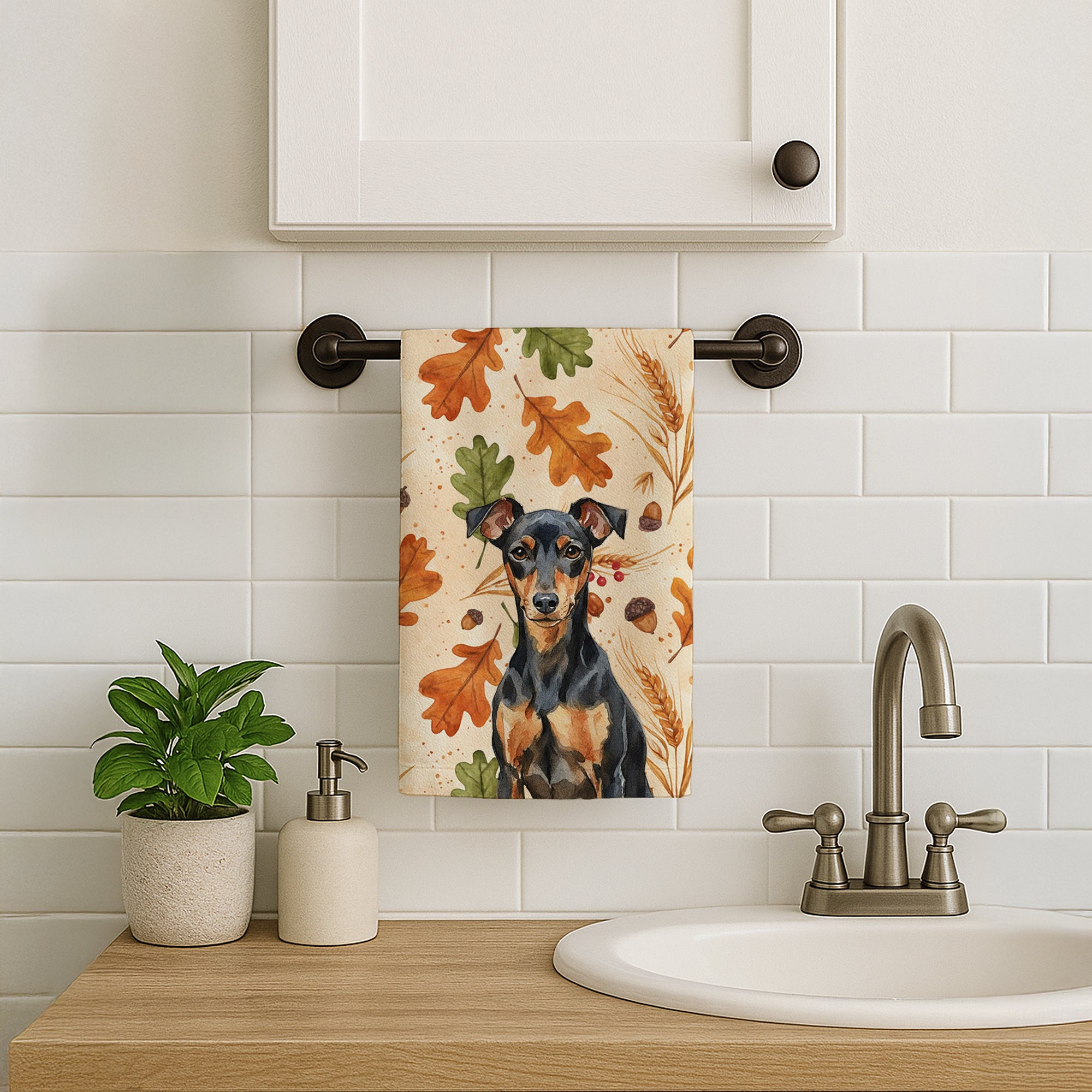 Caroline's Treasures Manchester Terrier Heirloom Fall Kitchen Towel