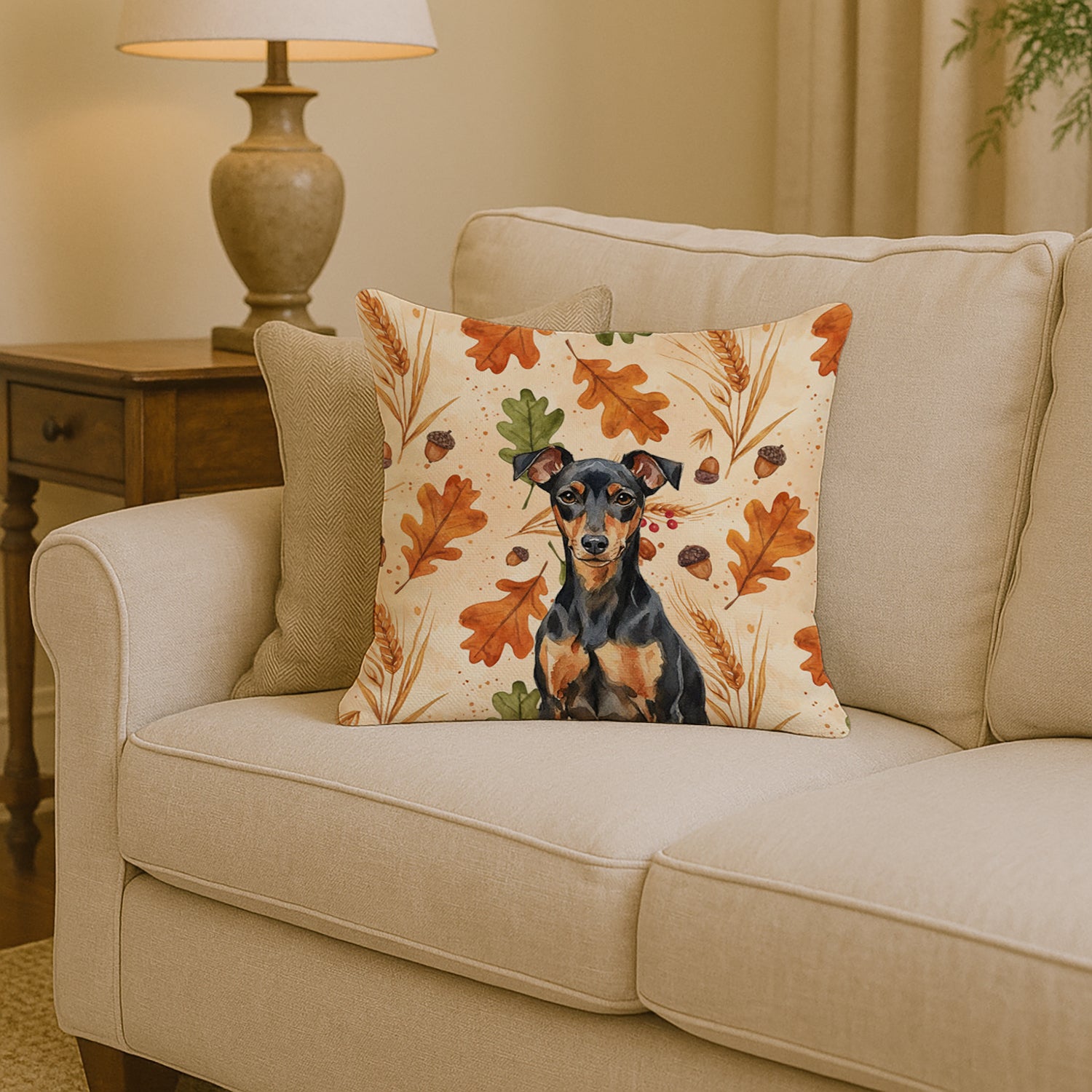 Caroline's Treasures Manchester Terrier Heirloom Fall Throw Pillow