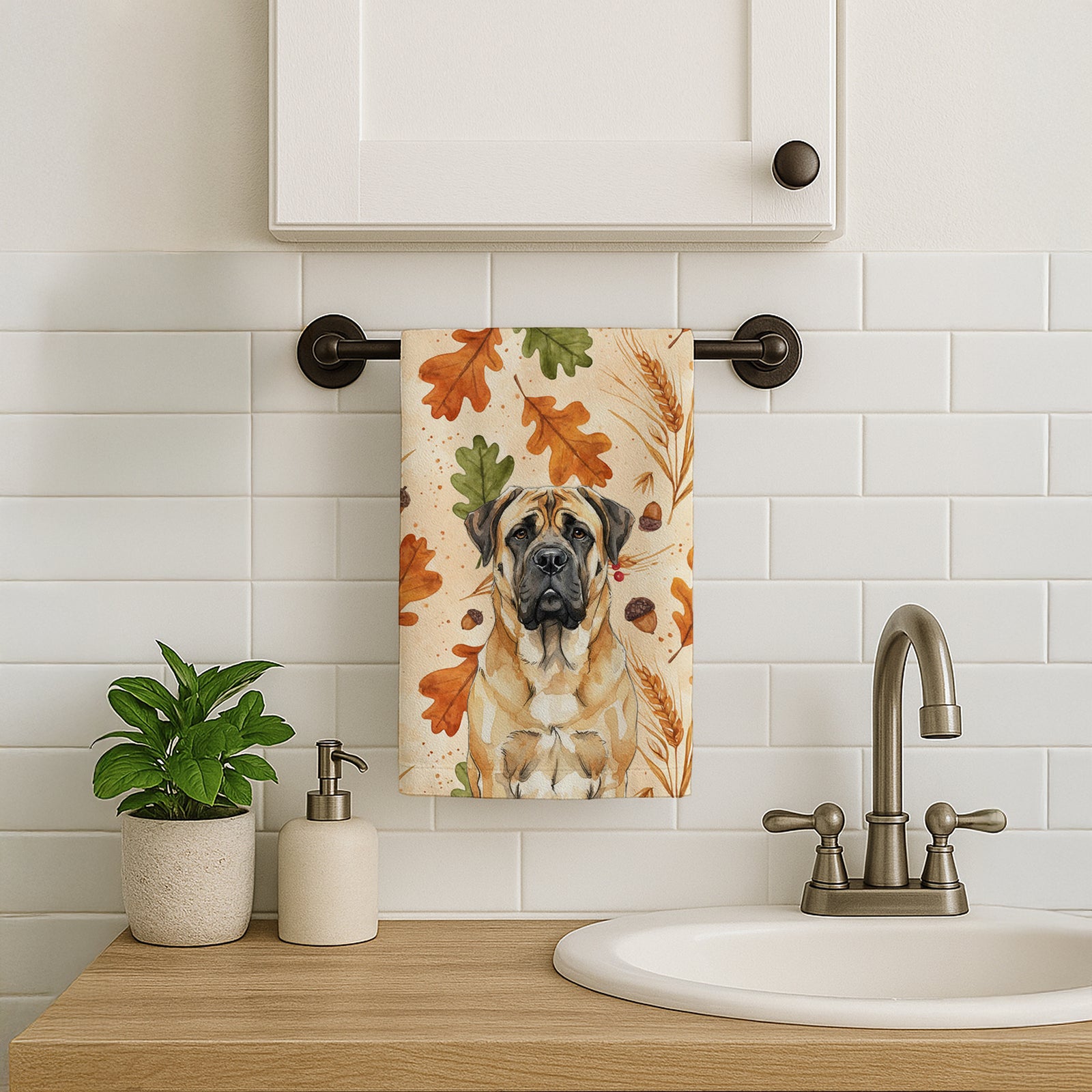 Caroline's Treasures Fawn Mastiff Heirloom Fall Kitchen Towel