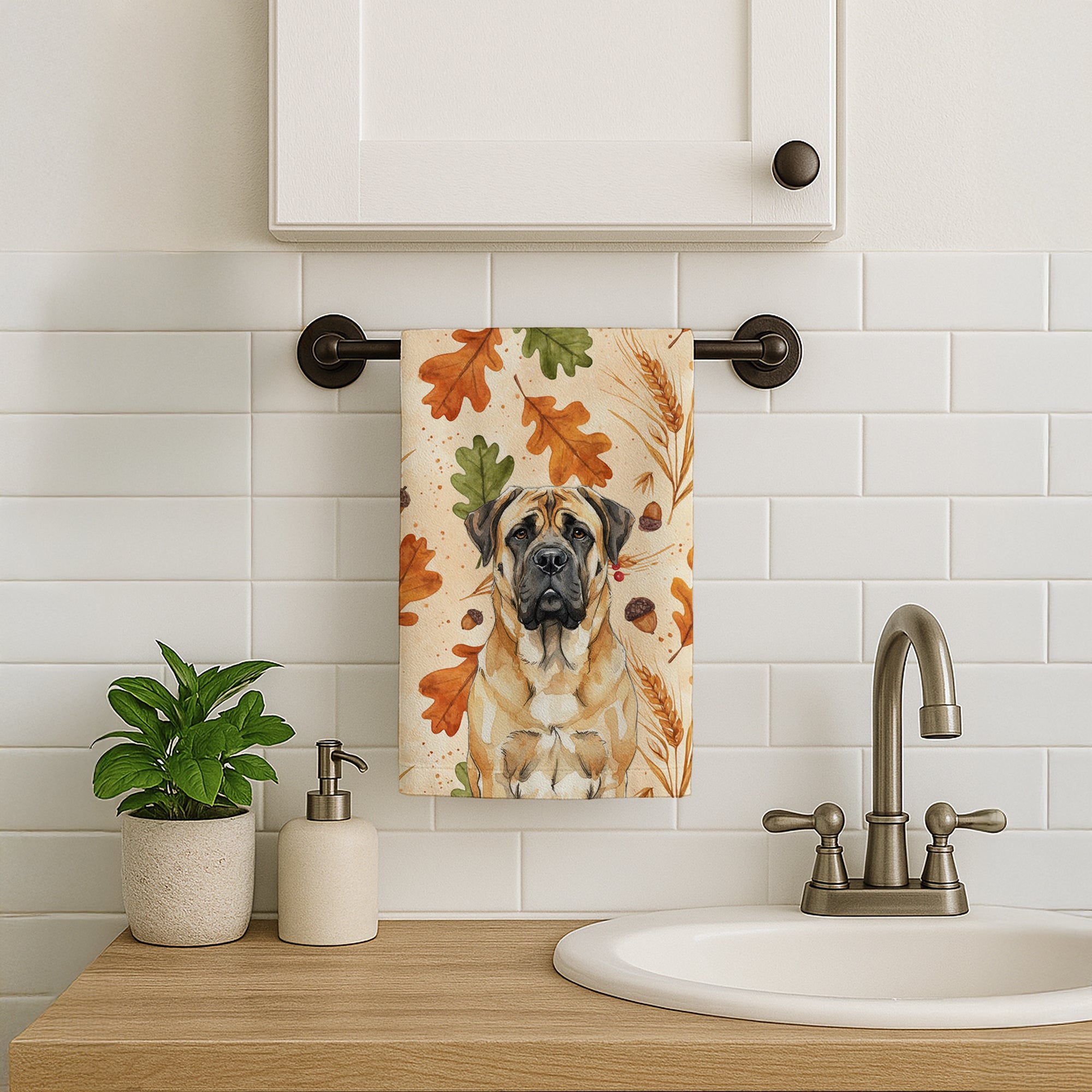 Caroline's Treasures Fawn Mastiff Heirloom Fall Kitchen Towel