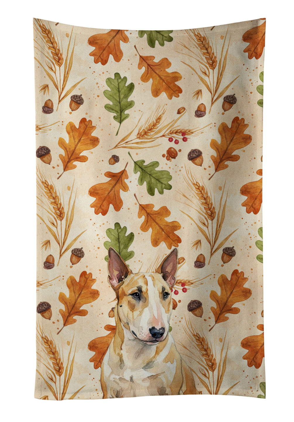 Caroline's Treasures Miniature Bull Terrier Heirloom Fall Kitchen Towel
