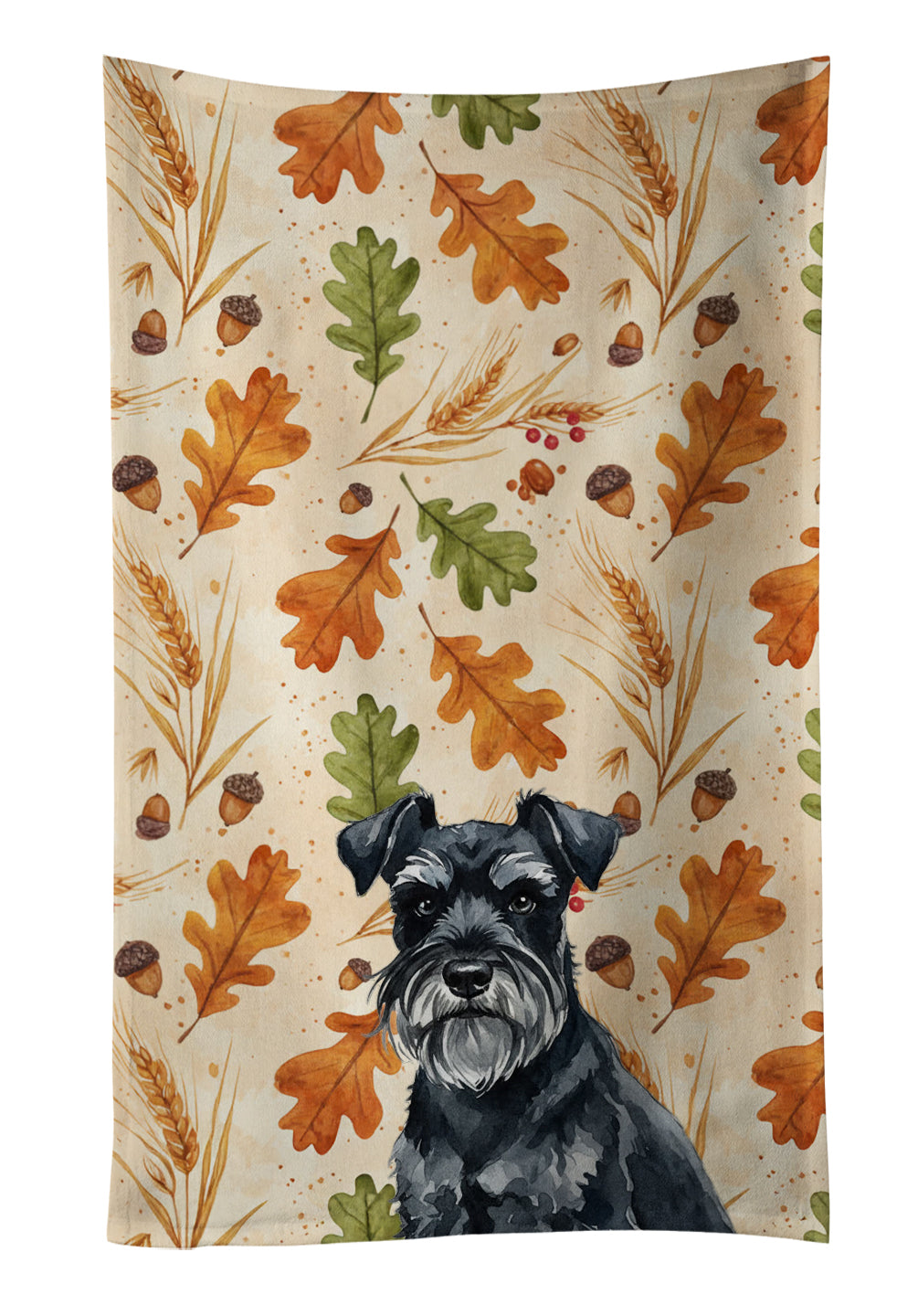 Caroline's Treasures Black Miniature Schnauzer Heirloom Fall Kitchen Towel