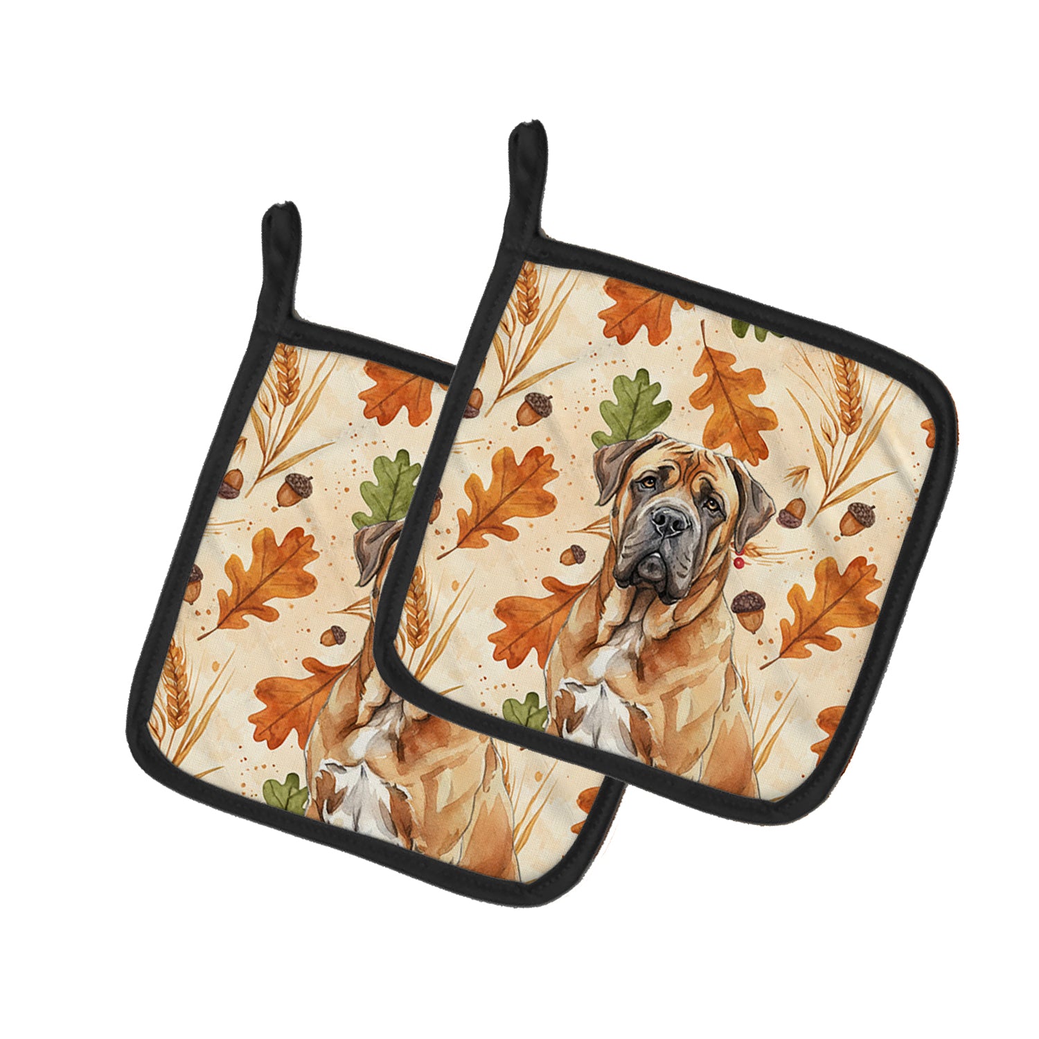Caroline's Treasures Neapolitan Mastiff Heirloom Fall Pair of Pot Holders