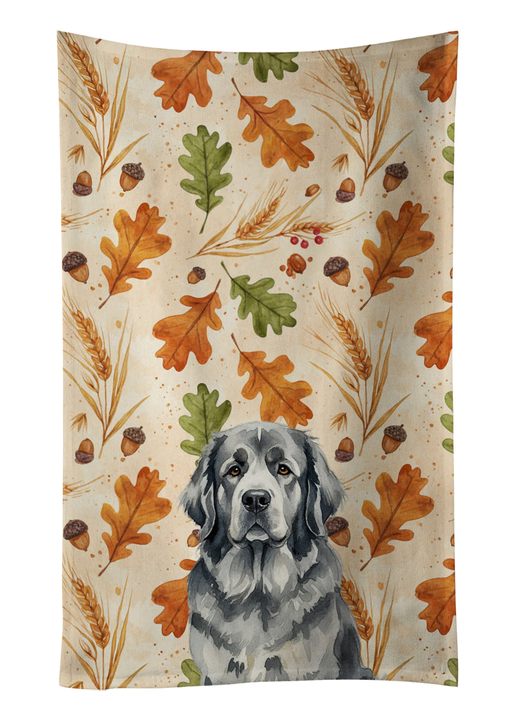 Caroline's Treasures Gray Newfoundland Heirloom Fall Kitchen Towel