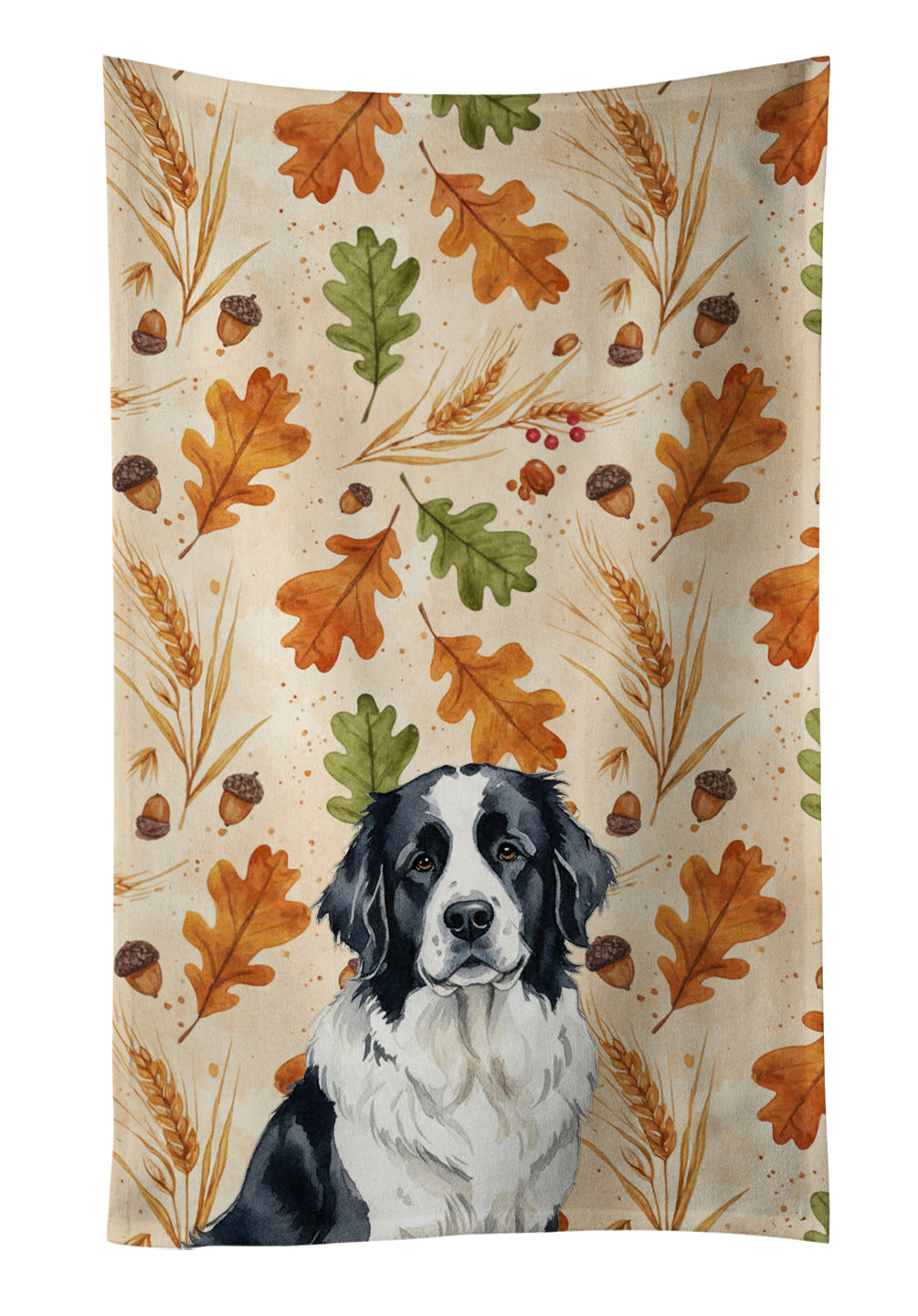 Caroline's Treasures Landseer Newfoundland Heirloom Fall Kitchen Towel