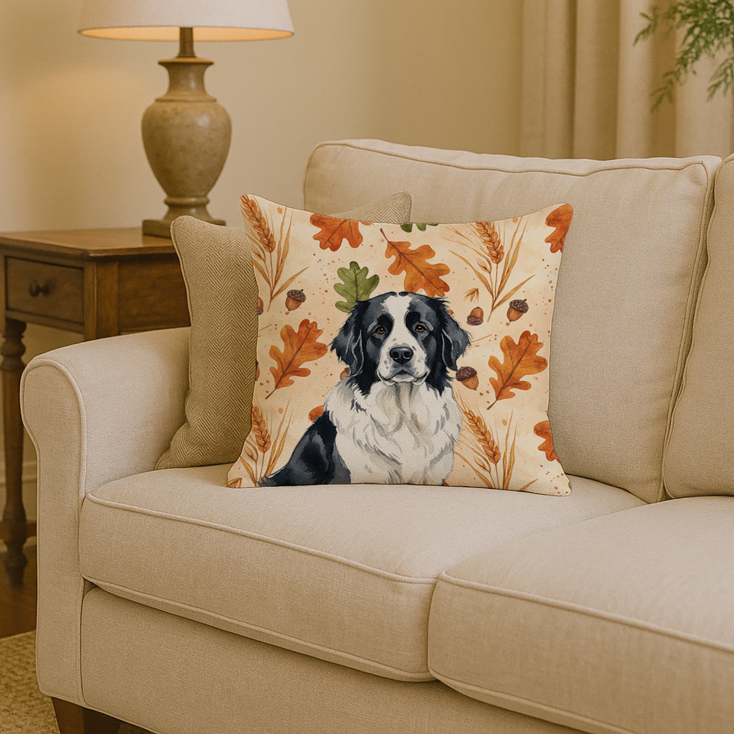 Caroline's Treasures Landseer Newfoundland Heirloom Fall Throw Pillow