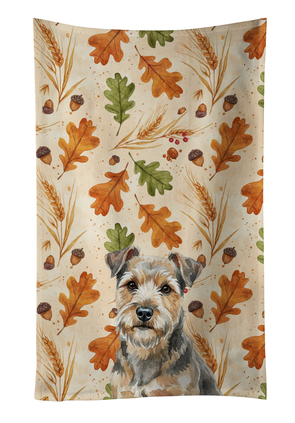 Caroline's Treasures Grizzle and Tan Norfolk Terrier Heirloom Fall Kitchen Towel
