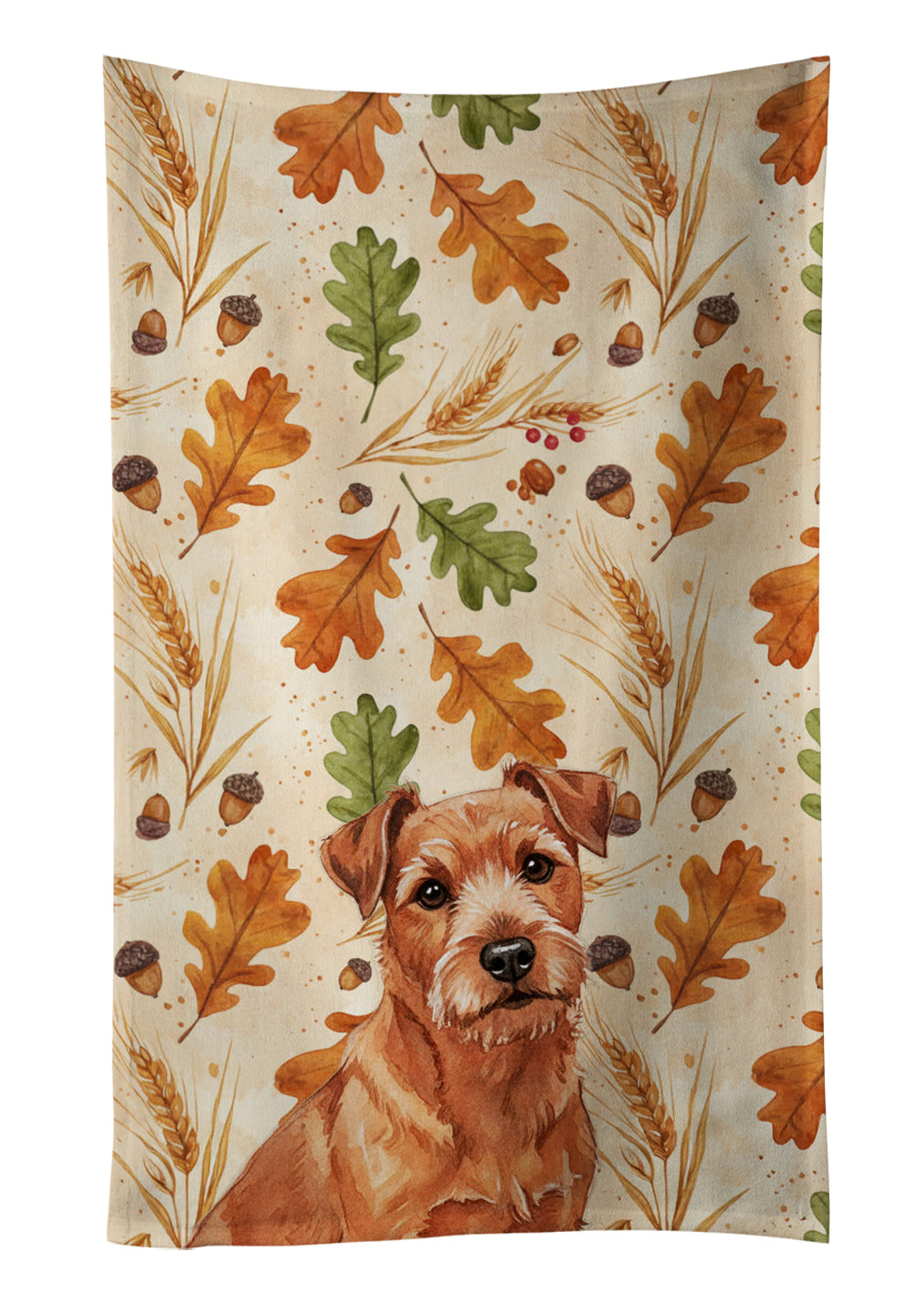 Caroline's Treasures Red Norfolk Terrier Heirloom Fall Kitchen Towel