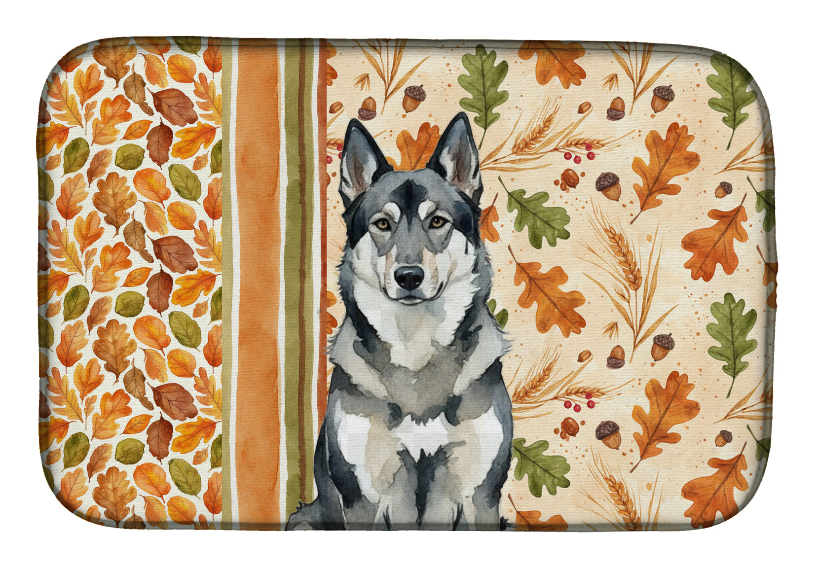 Caroline's Treasures Norwegian Elkhound Heirloom Fall Dish Drying Mat