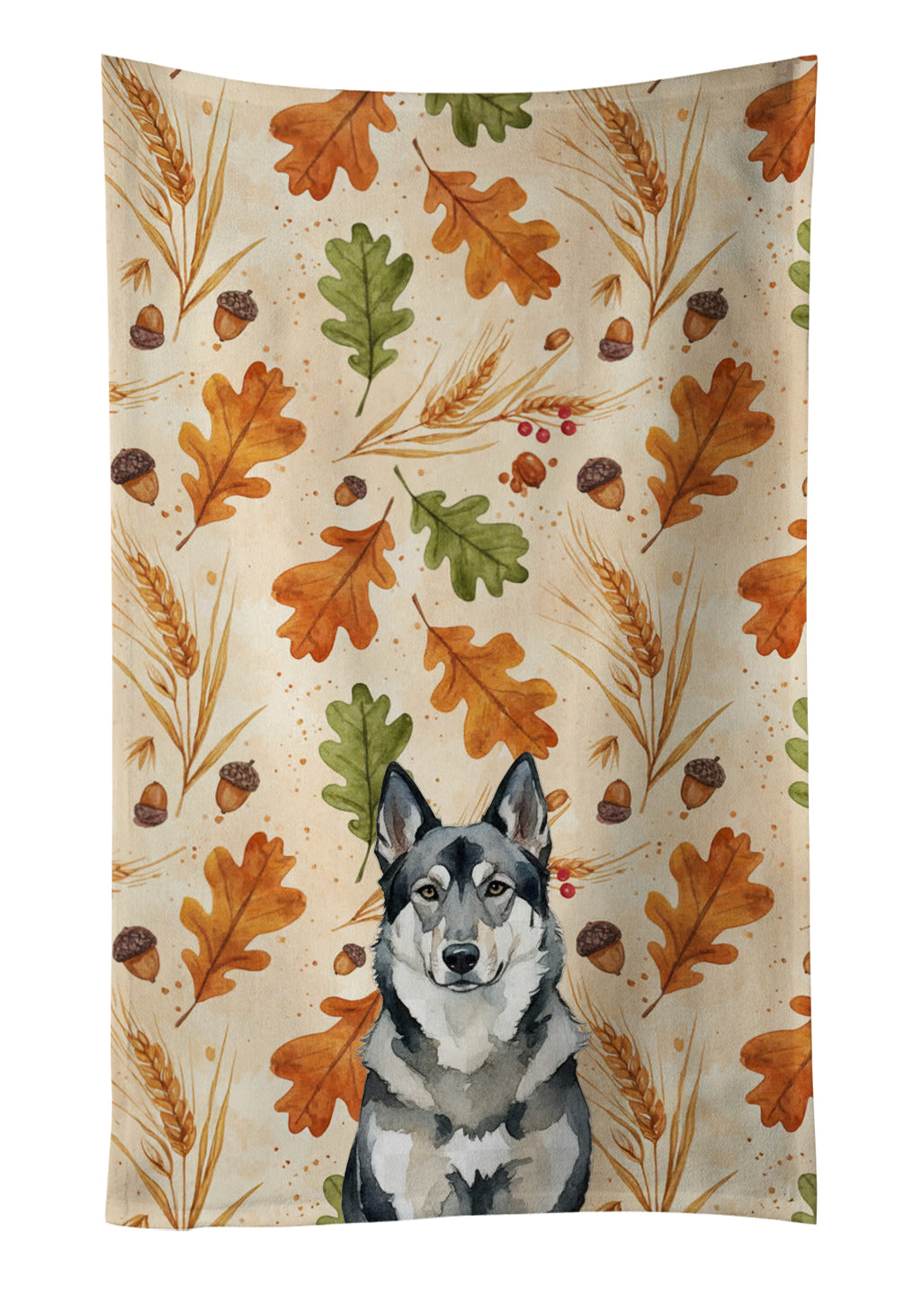 Caroline's Treasures Norwegian Elkhound Heirloom Fall Kitchen Towel