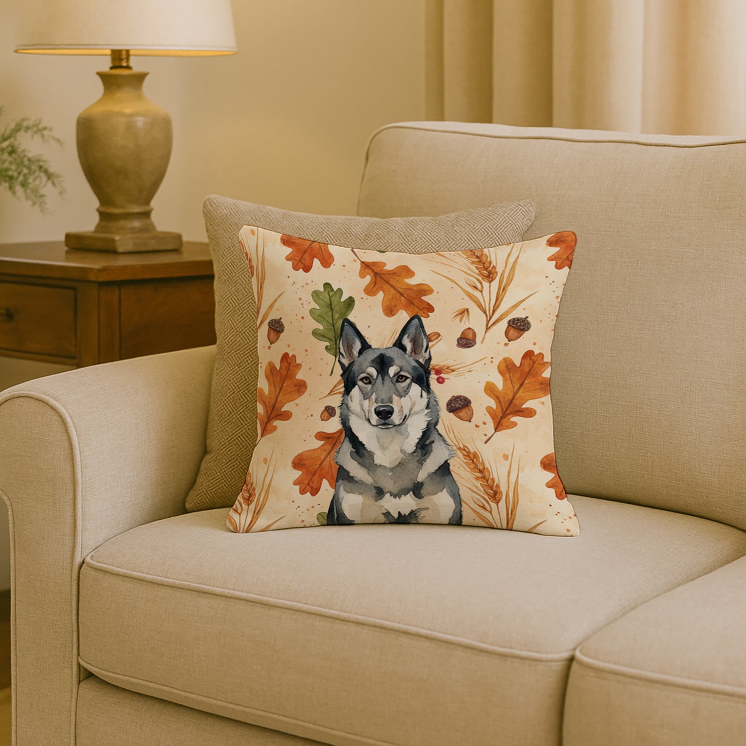 Caroline's Treasures Norwegian Elkhound Heirloom Fall Throw Pillow