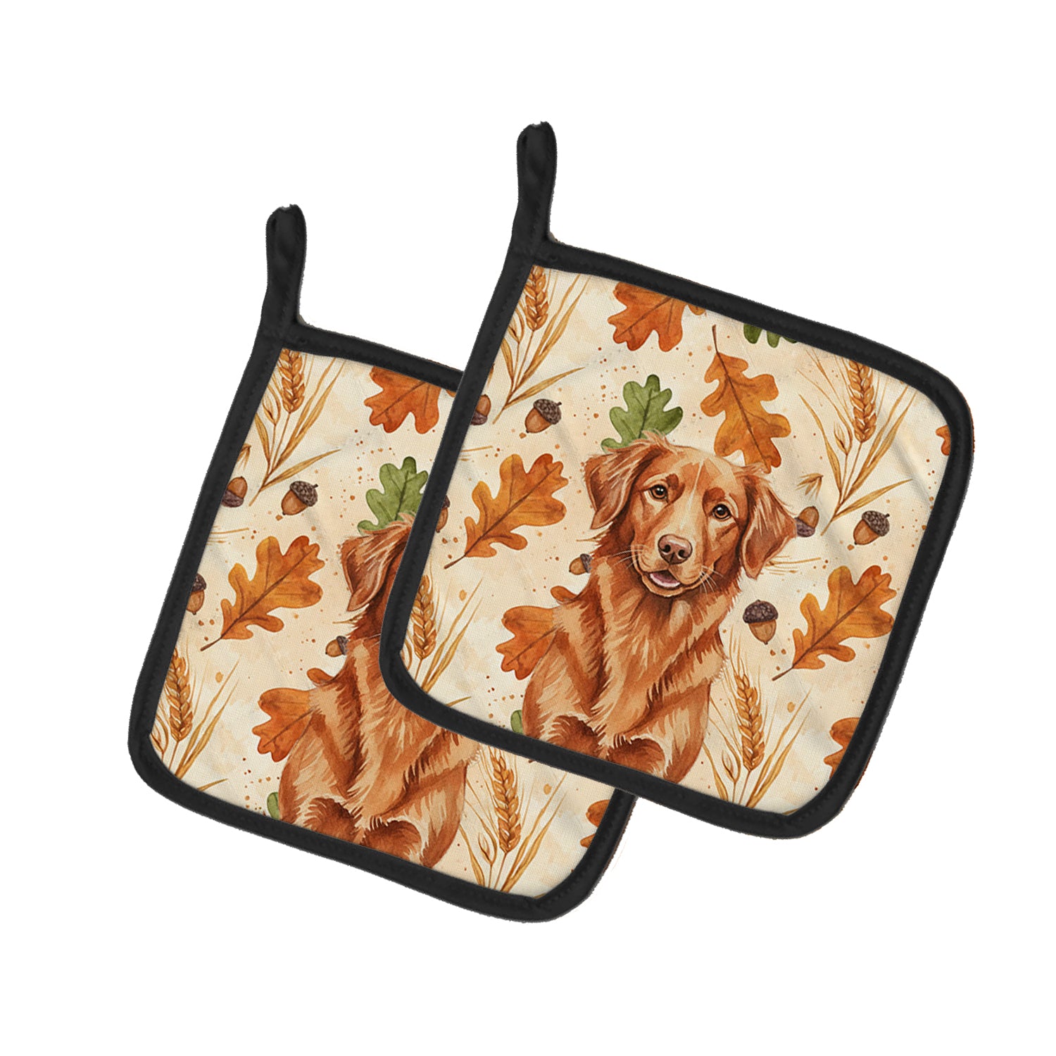 Caroline's Treasures Copper Nova Scotia Duck Tolling Retriever Heirloom Fall Pair of Pot Holders