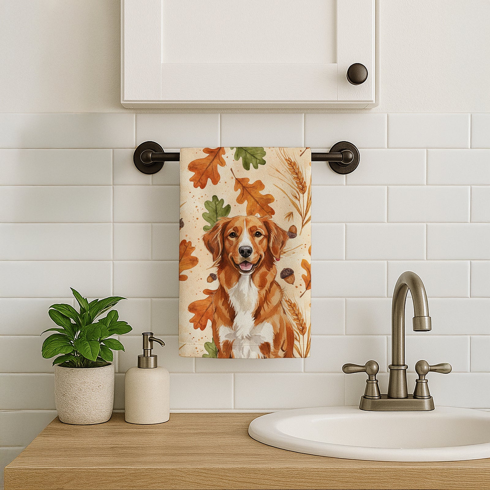 Caroline's Treasures Orange Nova Scotia Duck Tolling Retriever Heirloom Fall Kitchen Towel