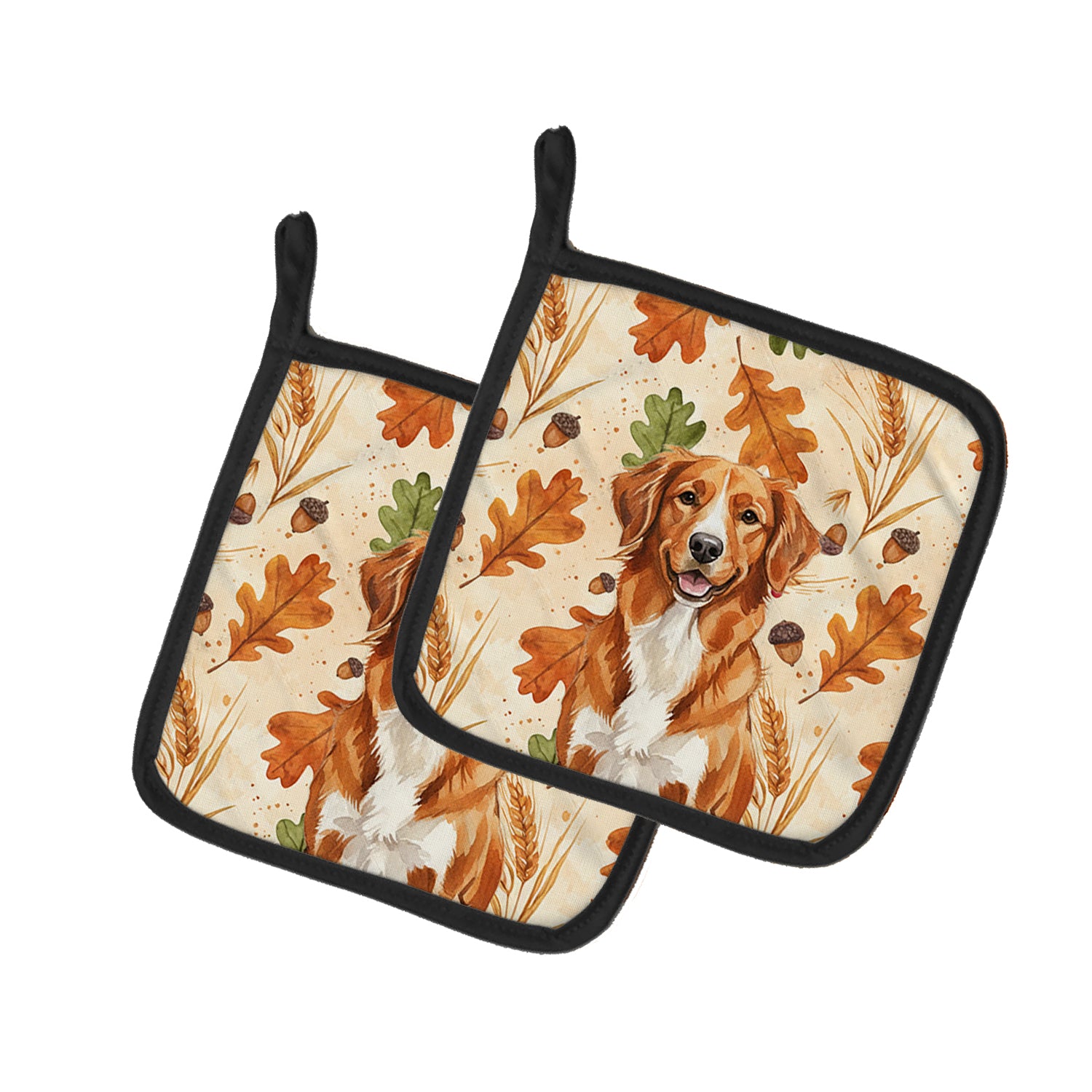 Caroline's Treasures Orange Nova Scotia Duck Tolling Retriever Heirloom Fall Pair of Pot Holders