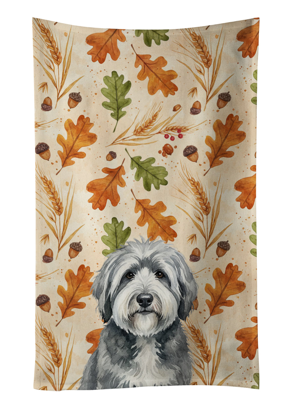 Caroline's Treasures Gray and White Old English Sheepdog Heirloom Fall Kitchen Towel