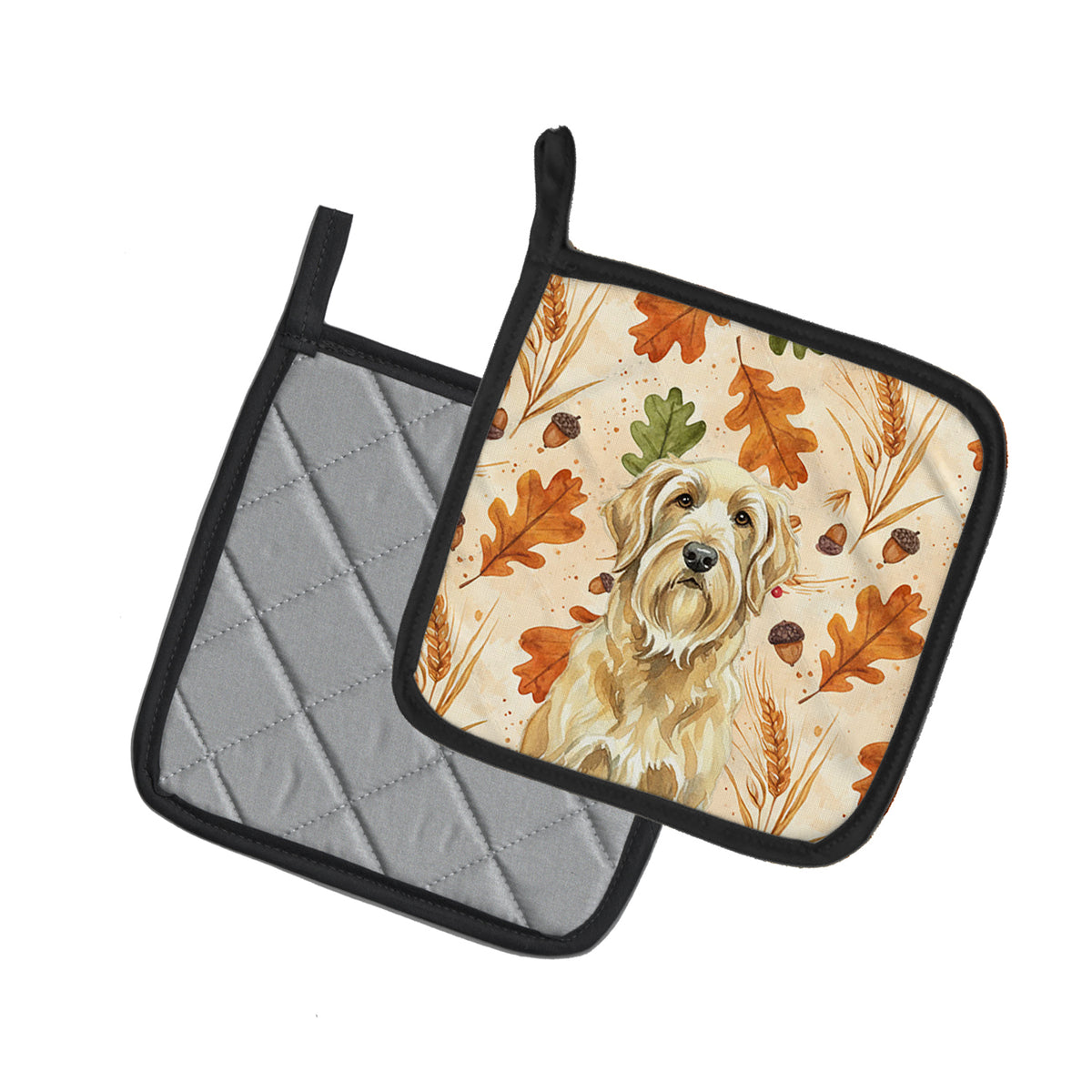 Caroline's Treasures Wheaten and Tan Otterhound Heirloom Fall Pair of Pot Holders