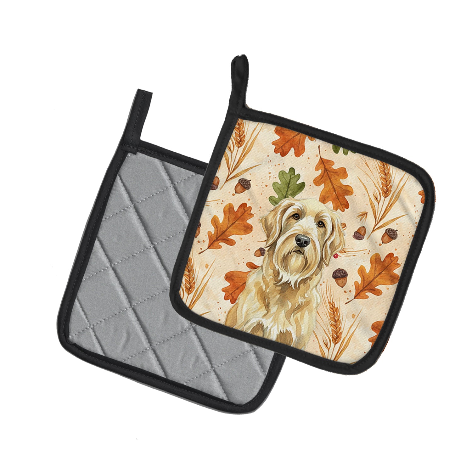 Caroline's Treasures Wheaten and Tan Otterhound Heirloom Fall Pair of Pot Holders