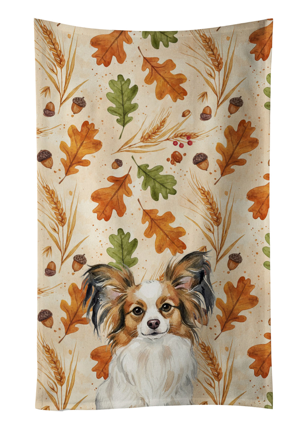 Caroline's Treasures White with Sable Papillon Heirloom Fall Kitchen Towel