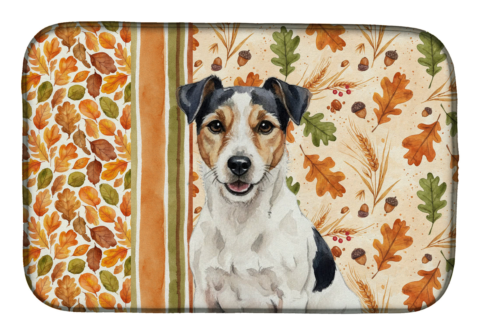Caroline's Treasures Parson Russell Terrier Heirloom Fall Dish Drying Mat