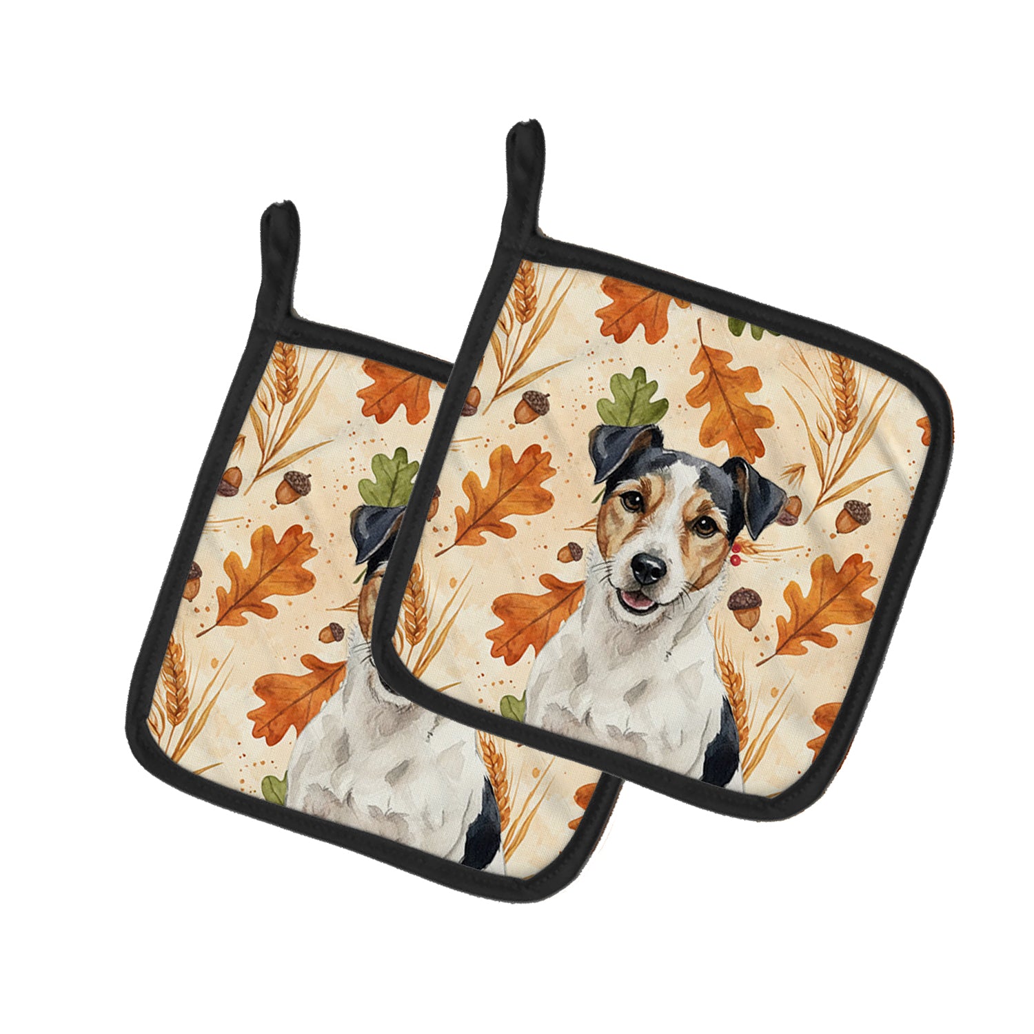 Caroline's Treasures Parson Russell Terrier Heirloom Fall Pair of Pot Holders