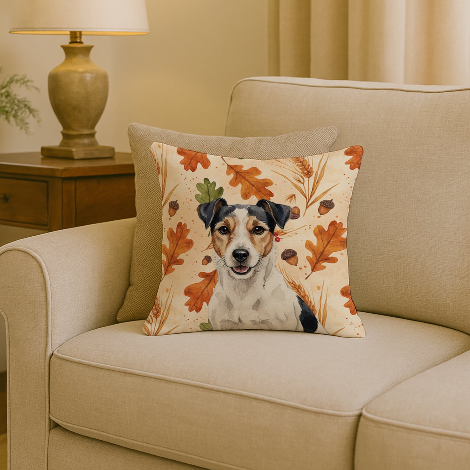 Caroline's Treasures Parson Russell Terrier Heirloom Fall Throw Pillow