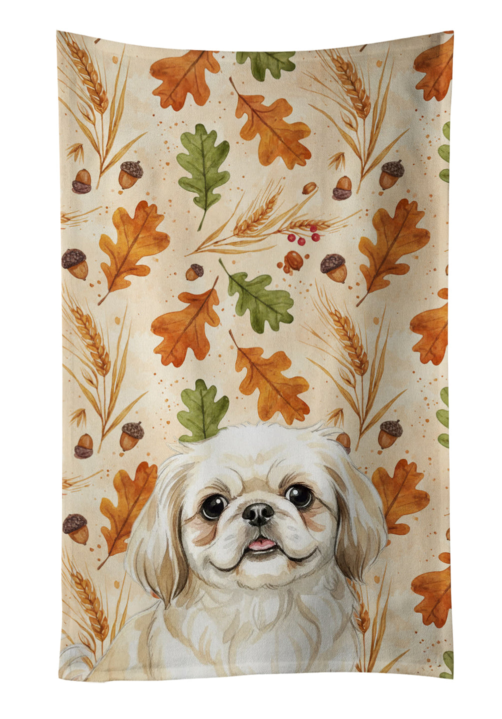 Caroline's Treasures Cream Pekingese Heirloom Fall Kitchen Towel