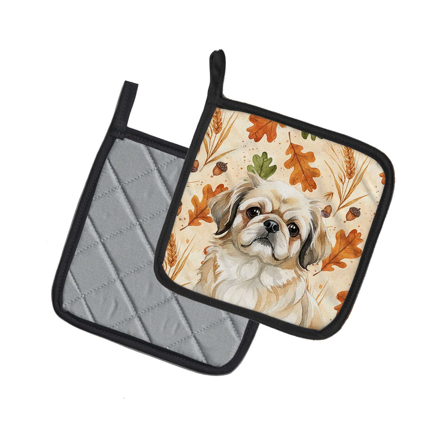 Caroline's Treasures Fawn Pekingese Heirloom Fall Pair of Pot Holders